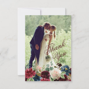 Boda de Flores Inglesas Borgoña y Azul Gracias