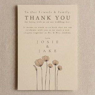 Boda de flores modernas gracias Table Card