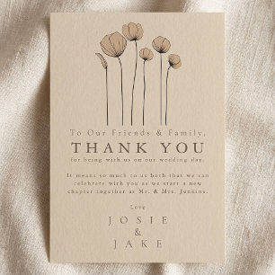 Boda de flores modernas gracias Table Card