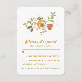 boda de flores pintadas a mano lindo RSVP
