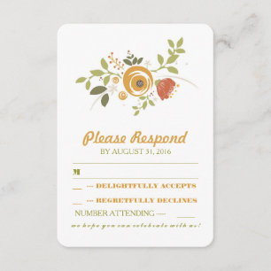 boda de flores pintadas a mano lindo RSVP