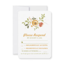 boda de flores pintadas a mano lindo RSVP