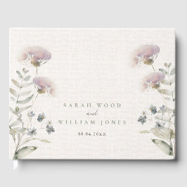 Boda de flores rosadas de Rubor Libro de invitados