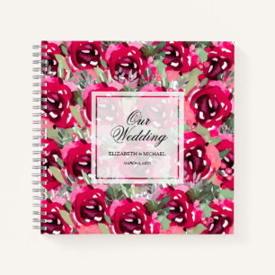 Boda de flores rosadas - Libro de invitados
