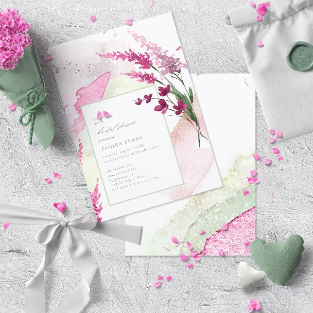 Boda de flores silvestres acuarela ducha fucsia ID (Subido por el creador)