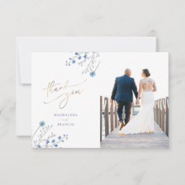 boda de flores silvestres azules tarjeta de agrade