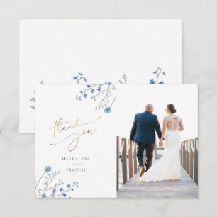 boda de flores silvestres azules tarjeta de agrade