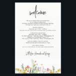 Boda de flores silvestres Carta de bienvenida<br><div class="desc">Carta de bienvenida elegante y moderna para sus huéspedes.</div>