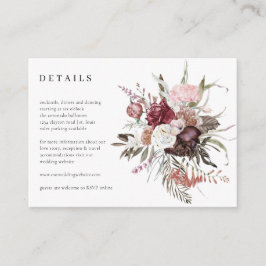 Boda de flores silvestres Detalles de la recepción