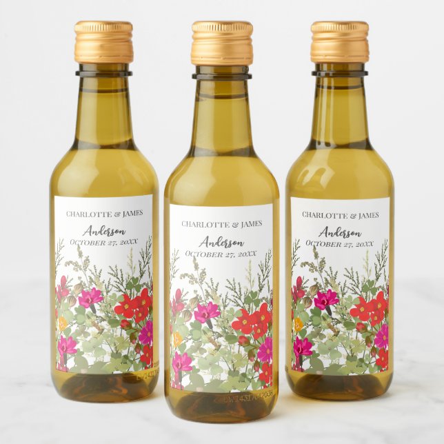 Boda de flores silvestres en el jardín floral de v (Botellas)