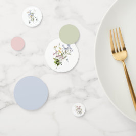 Boda de flores silvestres Mesa Confetti Floral Whi