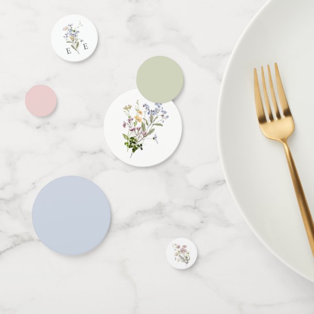 Boda de flores silvestres Mesa Confetti Floral Whi (Grupo)