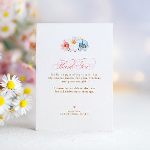 Boda de flores silvestres pequeño agradecimiento