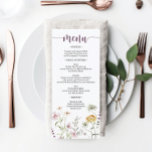 Boda de flores silvestres rusas Menú de ducha de n<br><div class="desc">Este diseño presenta un delicado ramo de flores silvestres pintadas y vegetación junto con una encantadora combinación de fuentes modernas y rústicas. Vea toda la colección para ver más elementos coincidentes.</div>