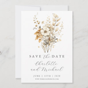 Boda de flores silvestres   tarjeta de aviso de fe