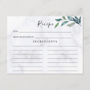Boda de Flores Silvestres, Tarjeta de Receta Boho