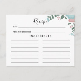 Boda de Flores Silvestres, Tarjeta de Receta Flora