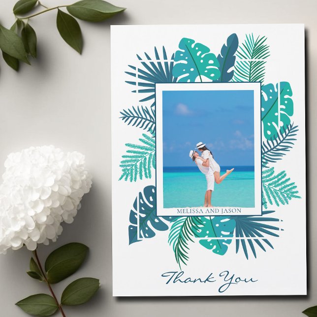 Boda De Foliage De Playa Foto Gracias Magnet Card (Subido por el creador)