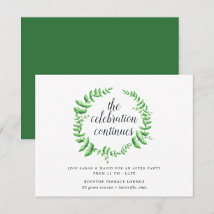 Boda de follaje acuarela después de invitación de