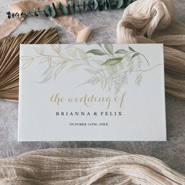 Boda de follaje verde oro - Libro de invitado (Subido por el creador)