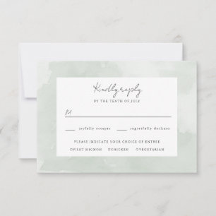 Boda de fondo de acuarela verde rsvp