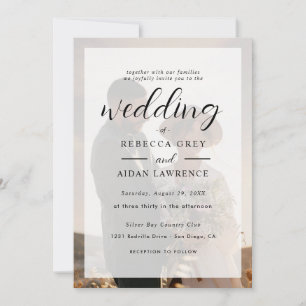 Boda de Foto con Borde de Oro Blanco y Negro Elega