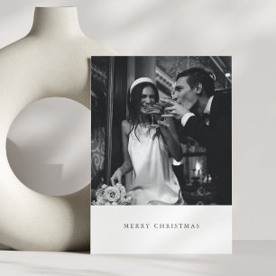 Boda de Foto de Navidad Negra Moderna Minimalista