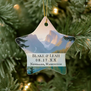 boda de foto de personalizado  ornamento montaña