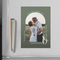 Boda de fotografía Green Save the Date Magnetic Ca