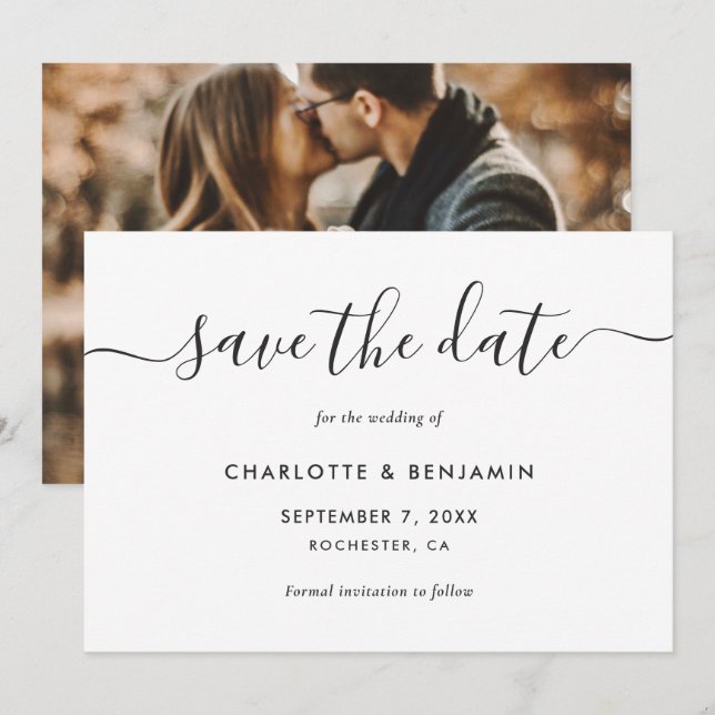 Boda De Fotografía Guardar Las Tarjetas De Fecha G (Anverso / Reverso)