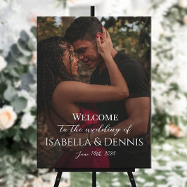 Boda de fotos: cartel de bienvenida en lienzo