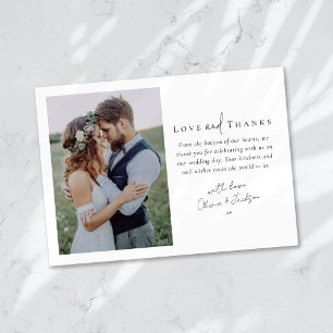 Boda de fotos con guiones de amor y agradecimiento