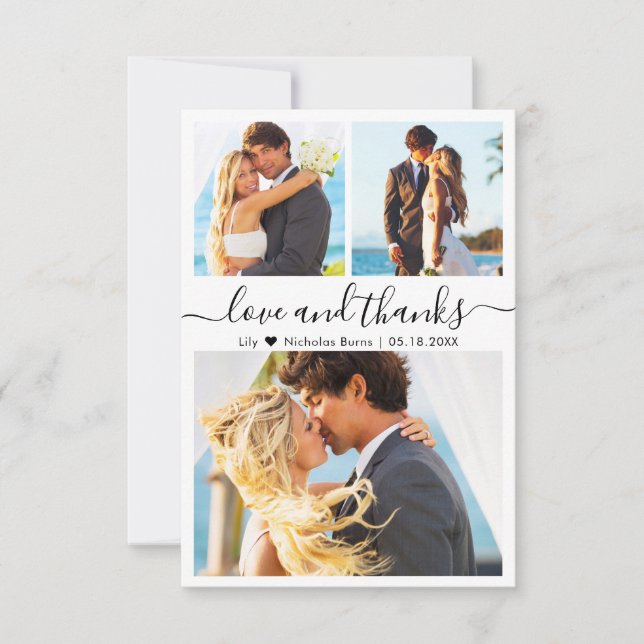 Boda de fotos con guiones de amor y agradecimiento (Anverso)