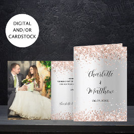 Boda de fotos de oro rosa de plata tarjeta de agra