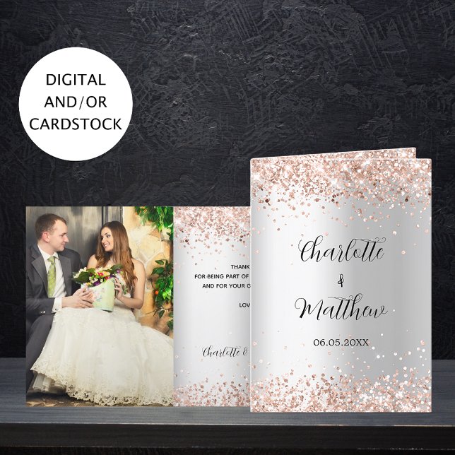 Boda de fotos de oro rosa de plata tarjeta de agra (Subido por el creador)