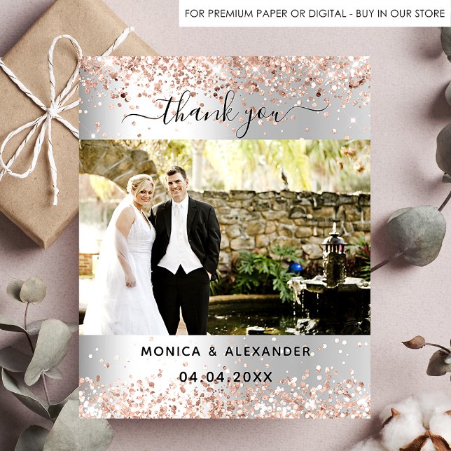 Boda de fotos de oro rosa de plata tarjeta de agra (Subido por el creador)