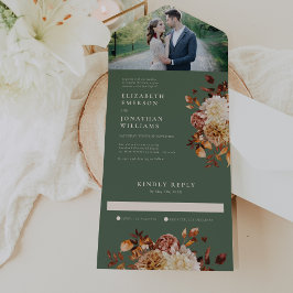 Boda De Fotos De Sage Fall En Una Invitación