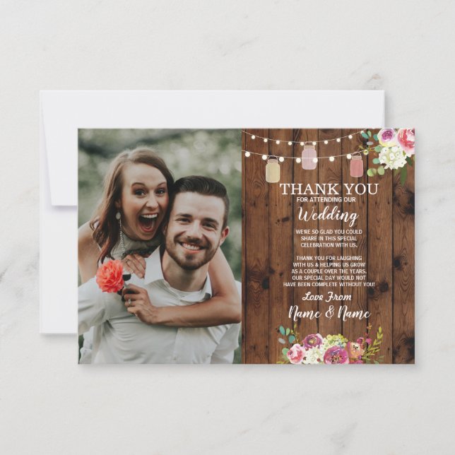 Boda de fotos Gracias Compromiso de tarjetas Jars  (Anverso)