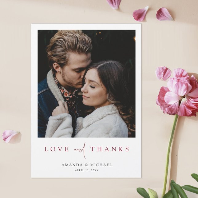 Boda de fotos Gracias imán con Borgoña (Subido por el creador)