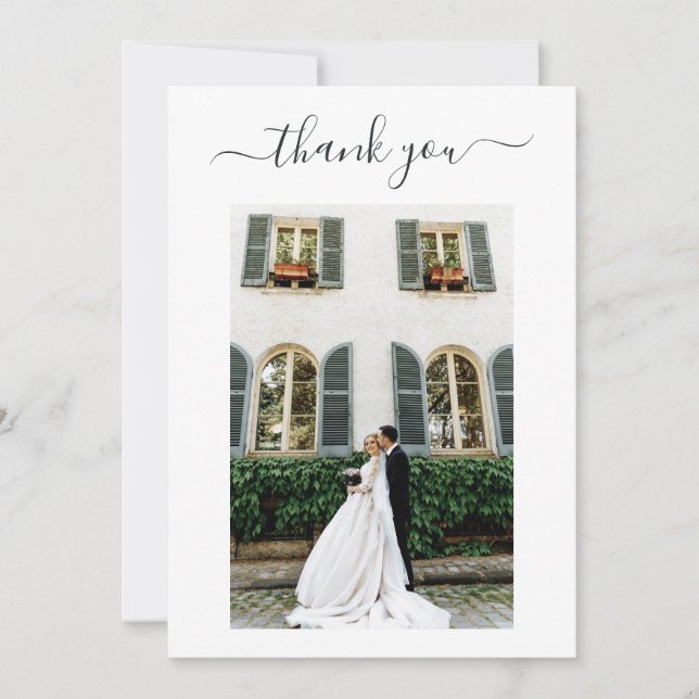 Boda de fotos personalizado 4 Tarjeta de escritura (Anverso)