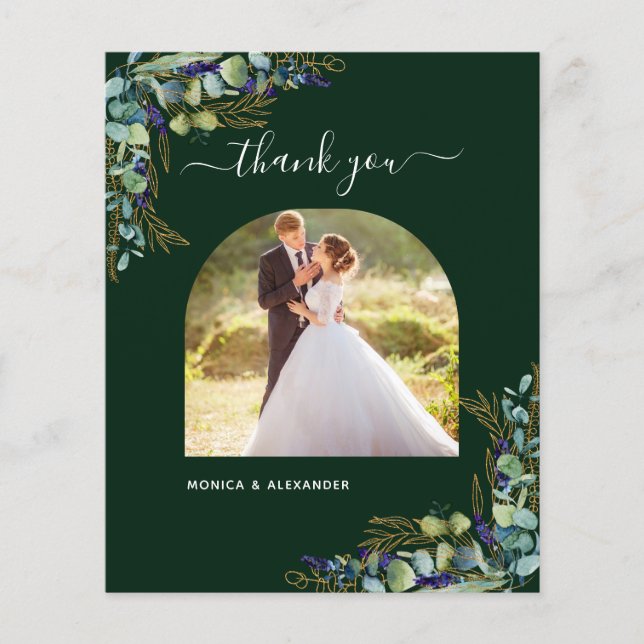 Boda de fotos verde esmeralda presupuestal tarjeta (Anverso)