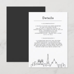 Boda de Francia Invitación a detalles de invitad