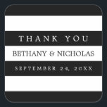 Boda de franjas modernas Gracias Pegatinas<br><div class="desc">Moderno,  sencillo,  elegante - perfecto. Fácil de personalizar con su propio texto. El tamaño de fuente y el tipo de letra también se pueden modificar utilizando las herramientas de personalización.</div>
