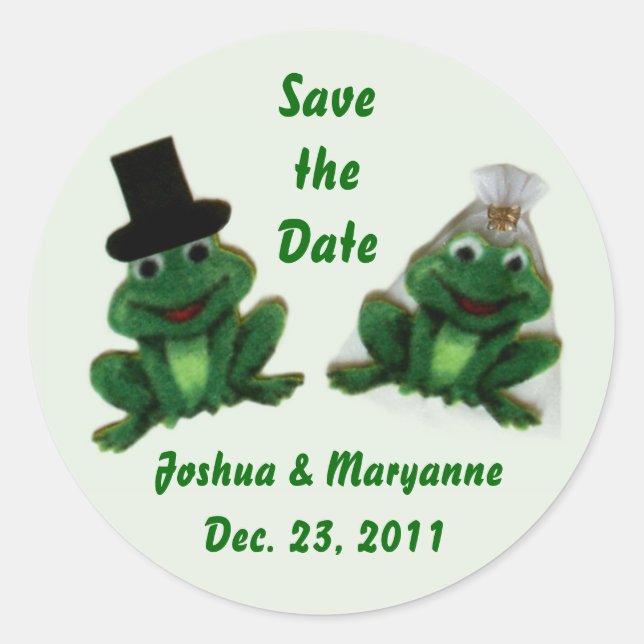Boda de Froggy - Guardar los Pegatinas de fechas (Anverso)