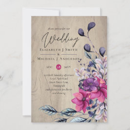Boda de Fuchsia Floral Woodland