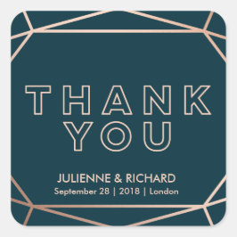 Boda de Gemstone Geométrico Gracias Pegatinas