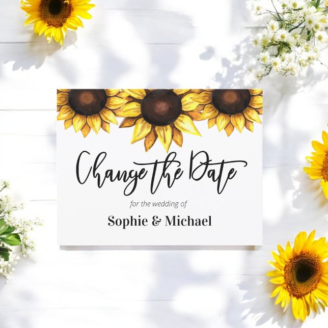 Boda de girasol cambia la invitación a la fecha (Subido por el creador)