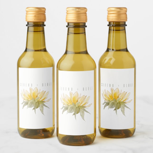 Boda de girasol de lujo blanco (Botellas)