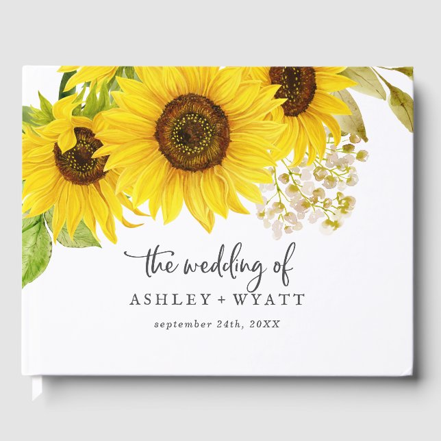 Boda de girasol de país - Libro de invitados (Anverso)