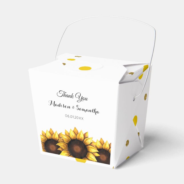 Boda De Girasol Gracias Caja De Favor (Front Side)